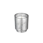 Silver Leaf Glass Candle Holder